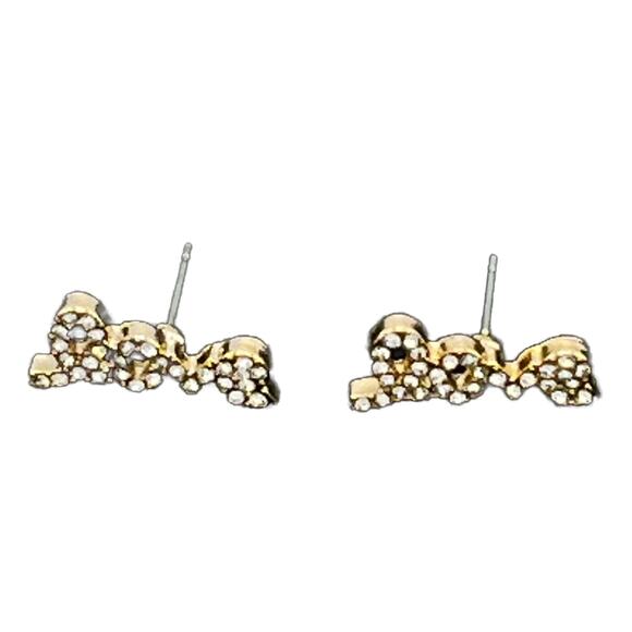 Steve Madden Gold Tone Rhinestone 6 pc Earring Set - Picture 3 of 8